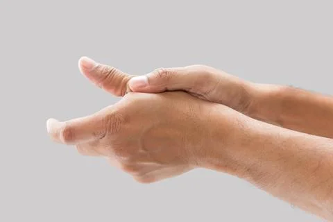Thumb pain. Foto stock