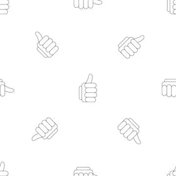 Thumb up pattern seamless vector Stock Illustration