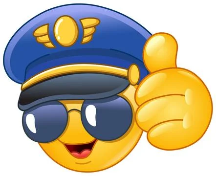 Thumb up Pilot Emoticon Stock Illustration