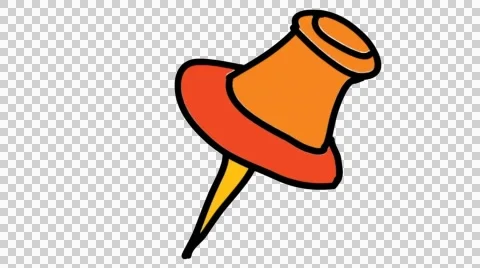 Thumb pin Drawing pin hand drawn illustration animation sketch with transparent  Stock Footage 44893365