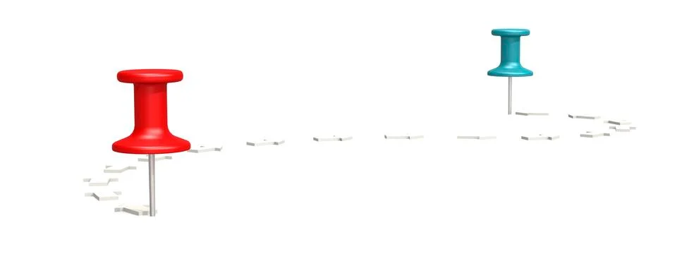 Thumb pin path isolated on white Stockillustratie