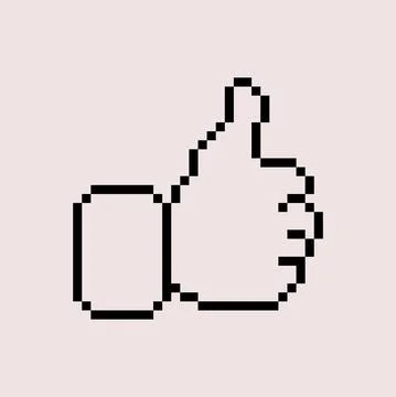 Thumb Up Pixel Icon Stock Illustration