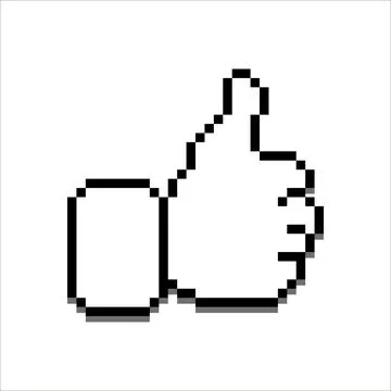 Thumb Up Pixel Icon Stock Illustration