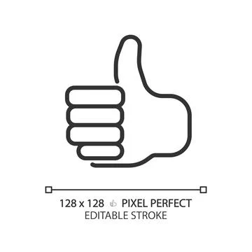 Thumb up pixel perfect linear icon Stock-Illustration