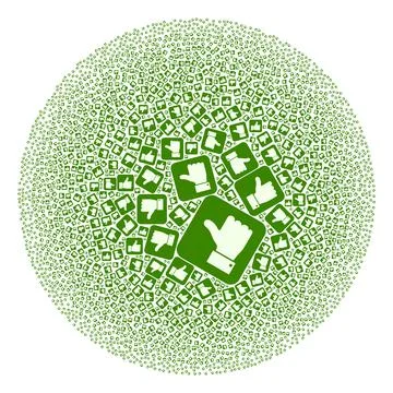 Thumb Positive Icon Spheric Bubble Collage Illustrazione stock