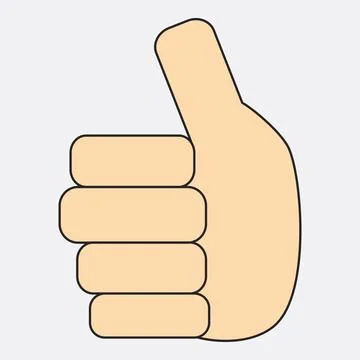Thumb up as positive or approving flat emblem Stock Illustration
