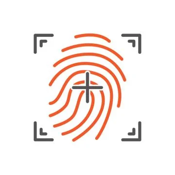 Thumb print identification Stock Illustration