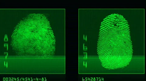 Thumb print matching Stock Footage 752642