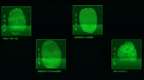Thumb print matching four Stock Footage 752656