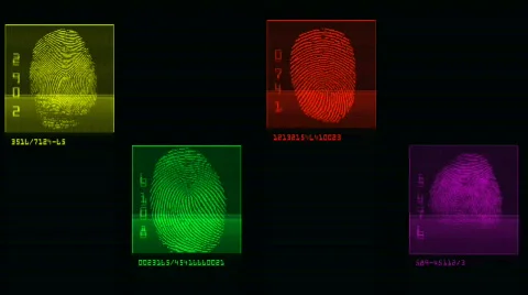 Thumb print matching gold Stock-Footage 752686