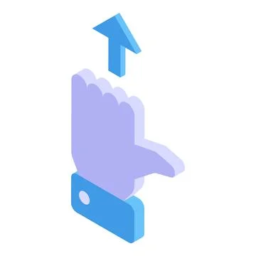 Thumb up realization icon isometric vector. Self education Stock Illustration