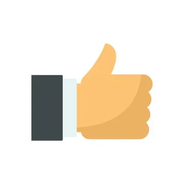 Thumb up reputation icon flat isolated vector Stock Illustration