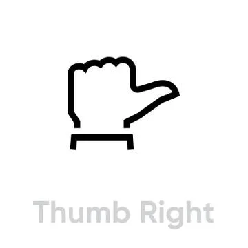 Thumb up right down icon. Editable line vector. イラスト素材
