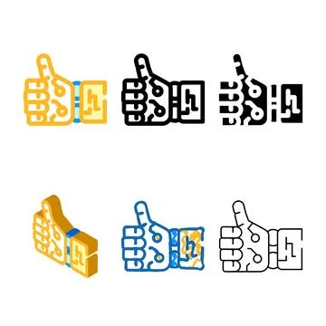 Thumb up robot clean hand gesture color icon vector Stock Illustration