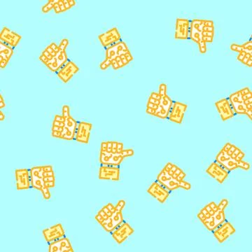 Thumb up robot hand gesture vector seamless pattern 스톡 일러스트
