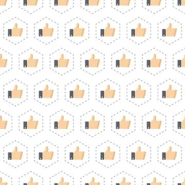 Thumb up seamless background for websites, web design, mobile app. Stock Illustration