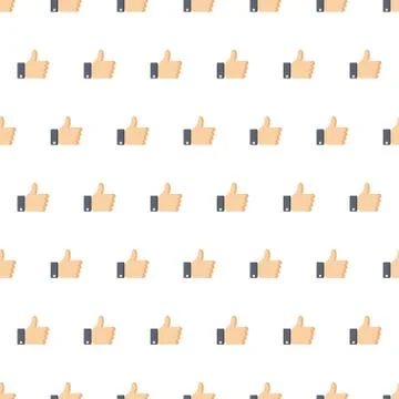 Thumb up seamless background for websites, web design, mobile app. Stock Illustration