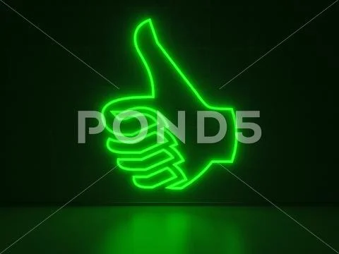 Thumb up - series neon signs Stock Illustration