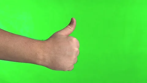 Thumb up sign on a green screen background. Class sign on a green background Stock Footage 141984776
