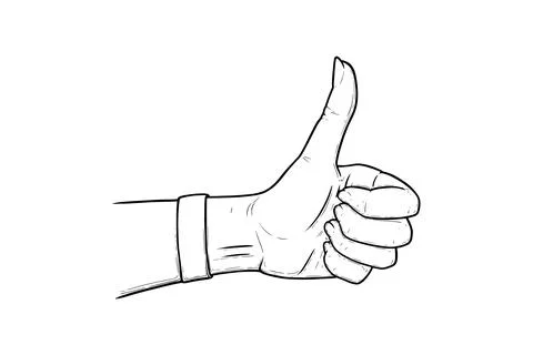 Thumb up sign. Okay hand gesture isolated in white background. Vector Stock-Illustration