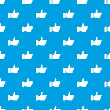 Thumb up sign pattern seamless blue イラスト素材