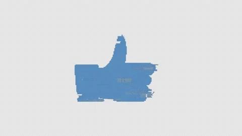Thumb up. The sign on the screen with the glitch effect. Alpha channel. Stock Footage 137533029