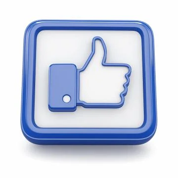 Like. thumb up sign on white background. 3d Stock Illustration