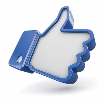 Like. thumb up sign on white background. 3d Иллюстрация