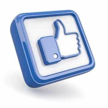 Like. thumb up sign on white background. 3d Stock Illustration