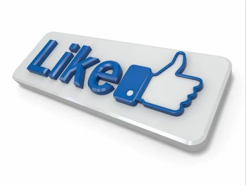 Like. thumb up sign on white background. 3d Stock Illustration