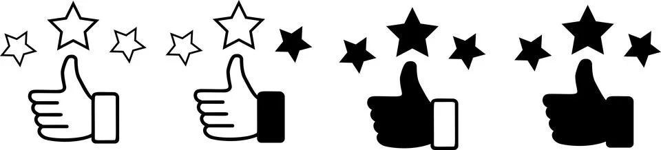 Thumb up with star icon. Stock Illustration