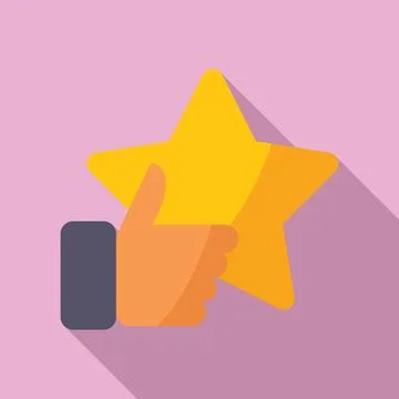 Thumb up star system icon flat vector. Loyalty program Illustrazione stock