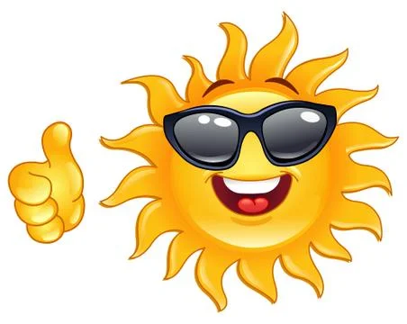 Thumb up sun Stock Illustration