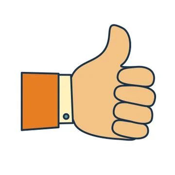 Thumb up symbol, finger up icon vector illustration. Stock Illustration