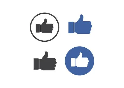 Thumb up symbol, finger up icon vector illustration. Facebooke like. Stock Illustration