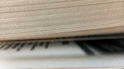 Thumb through pages of the book. side view. closeup	 Stock Footage 91653166