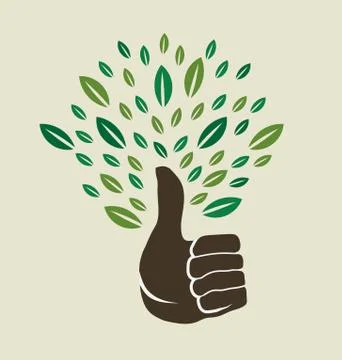 Thumb tree Stock Illustration