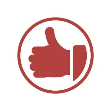 Thumb Up vector icon. Flat orange symbol. Pictogram is isolated on a white Stock Illustration