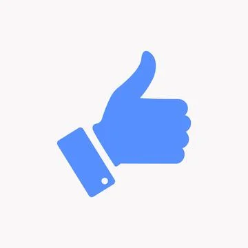 Thumb Up vector icon. Style is flat symbol, cobalt color, rounded angles, whi Stock Illustration