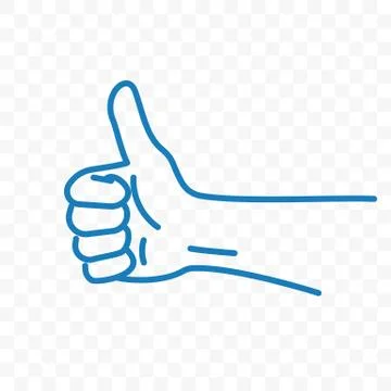 Thumb up vector sketch line icon Stock Illustration