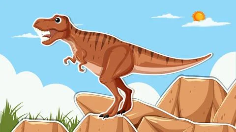 Thumbnail design with dinosaur raptor Stock Illustration