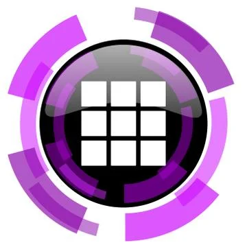 Thumbnails grid pink violet modern design vector web and smartphone icon. Rou Stock Illustration