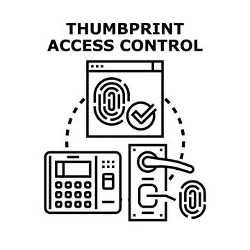 Thumbprint access control system providing security Stock Illustration