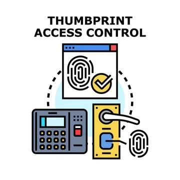 Thumbprint access control system providing security Stock Illustration