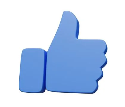 Thumbs up like 3d. 3d render cartoon minimal icon illustration Stock Illustration