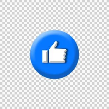 Thumbs Up 3D Icon Blue Circular Like Button PNG Illustrazione stock