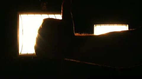 Thumbs Up against Lights 01 Stock Footage 10868542