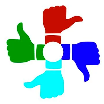 Thumbs up all the excellent hands in a circle イラスト素材