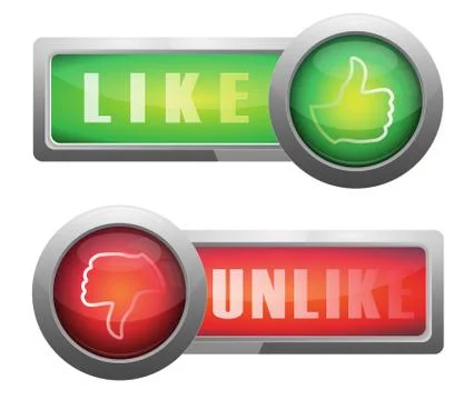 Thumbs up and down button Stock Illustration