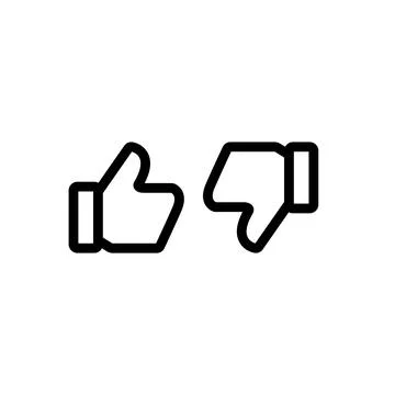 Thumbs up and down, buttons for website, icons, vector illustration Stock-Illustration